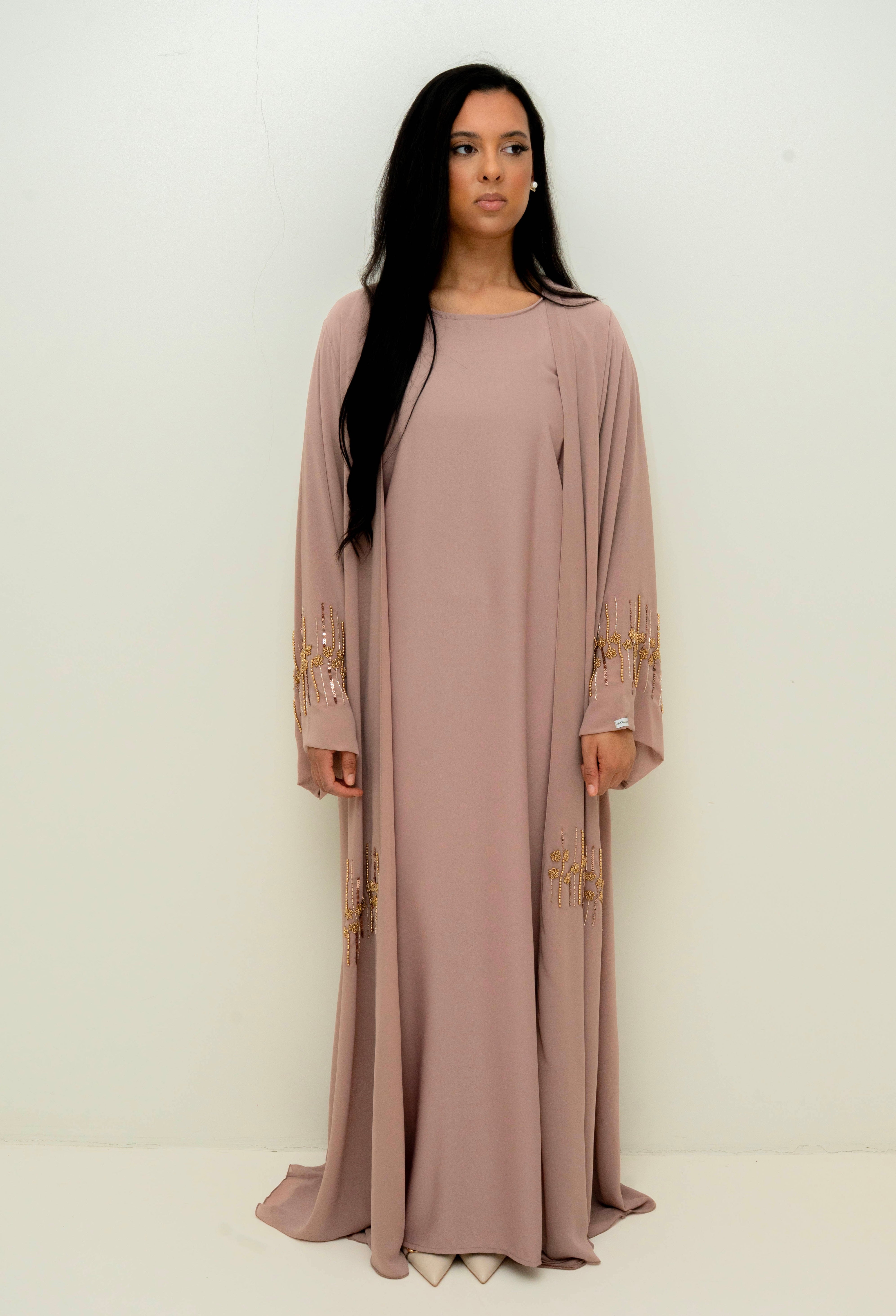 ABAYA RAFINA 3 PIECE’S - MUTED ROSE